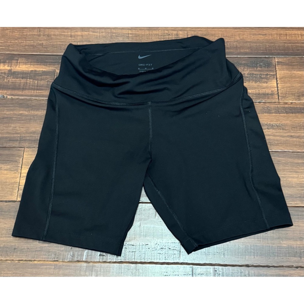 Nike Womens Black High Waisted Biker Shorts Running Athletic Spandex Small - Picture 3 of 3